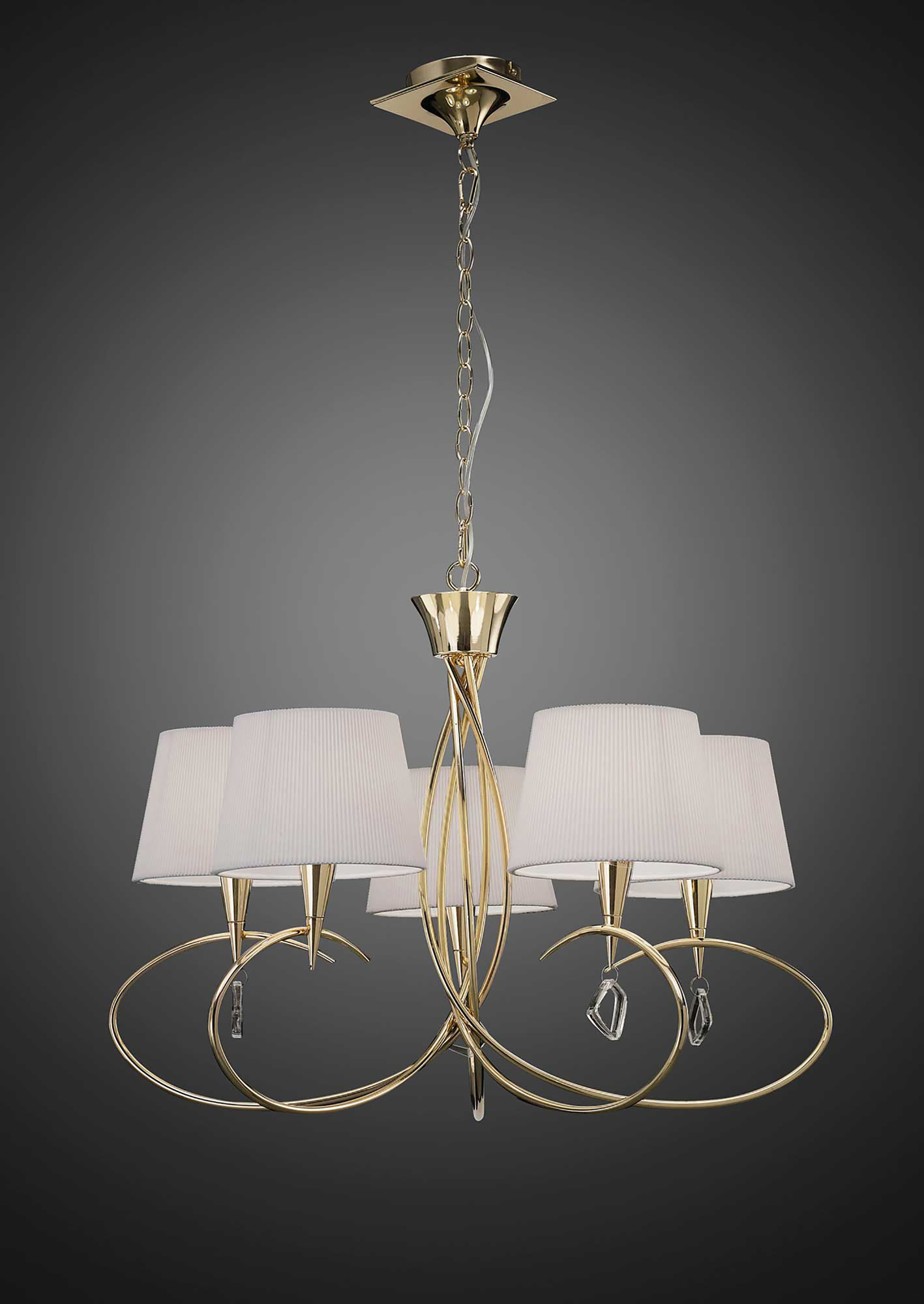 Mara French Gold-Ivory White Ceiling Lights Mantra Multi Arm Fittings